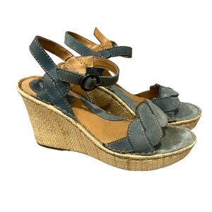 Born Blue Suede Wedge 8 1/2